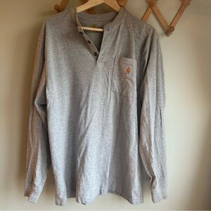 Carhartt | Men’s Loose Fit Heavyweight Long Sleeve Pocket Henley T-Shirt | Med